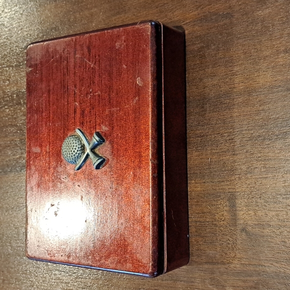 Wooden Box Topped with Pewter Golf Ball and Tee's - Picture 3 of 11